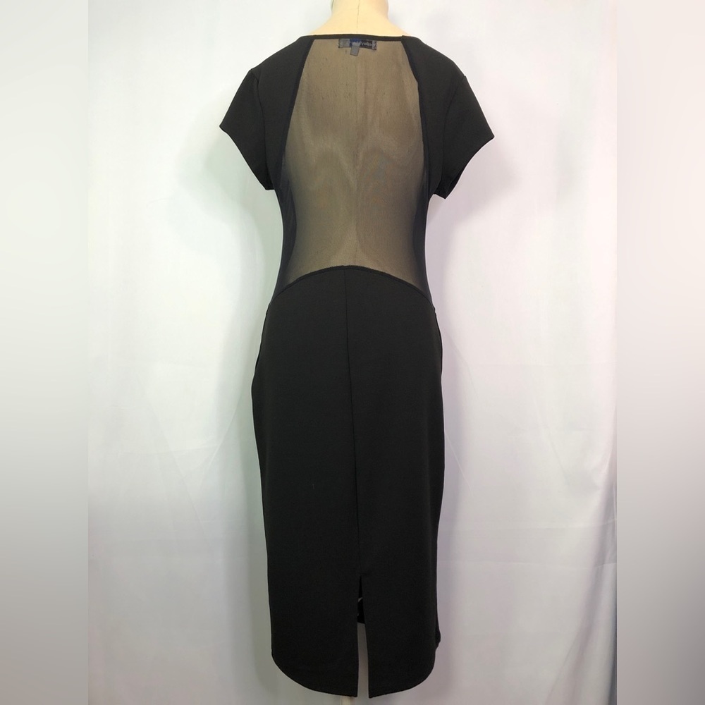 Bailey Blue Black Bodycon Cocktail Party With Floral Embroidery Dress Size L - Picture 6 of 13